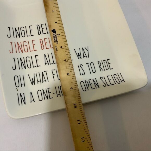 Creative Co-Op Jingle bells Stoneware plate - Picture 5 of 8